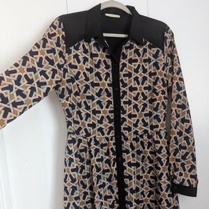 Geometric long sleeve dress